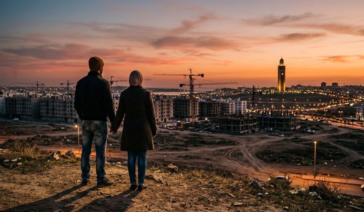زوجان شابان يتأملان أفق مدينة الرباط من ضاحية بعيدة في ظل ارتفاع أسعار العقار بالعاصمة